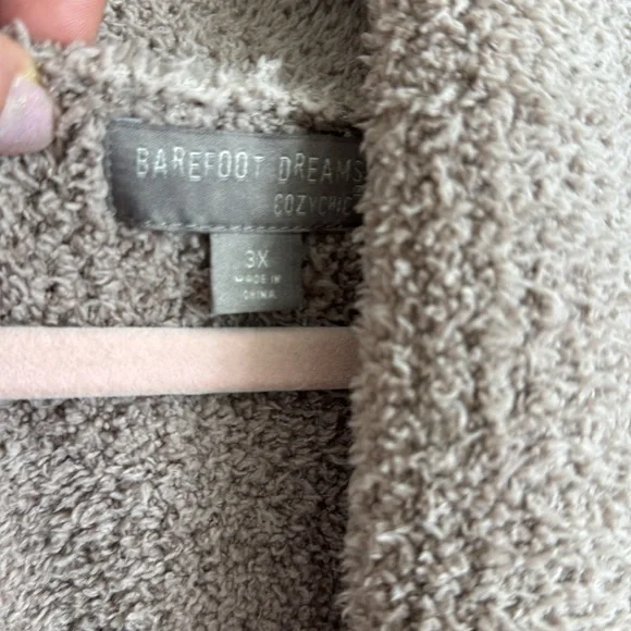 Barefoot Dreams Cozy Chic Taupe Open Cardigan Jacket Size 3X Plus Size - Picture 2 of 7